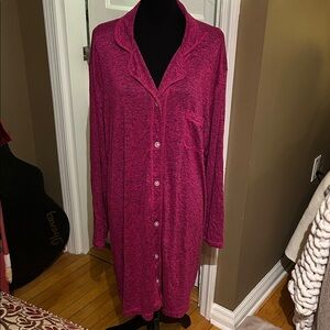 Sonoma Fuchsia Knit Shirt Dress